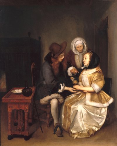 Un Intérieur avec un Couple et une Entremetteuse: Le Verre de Limonade - Gerard ter Borch